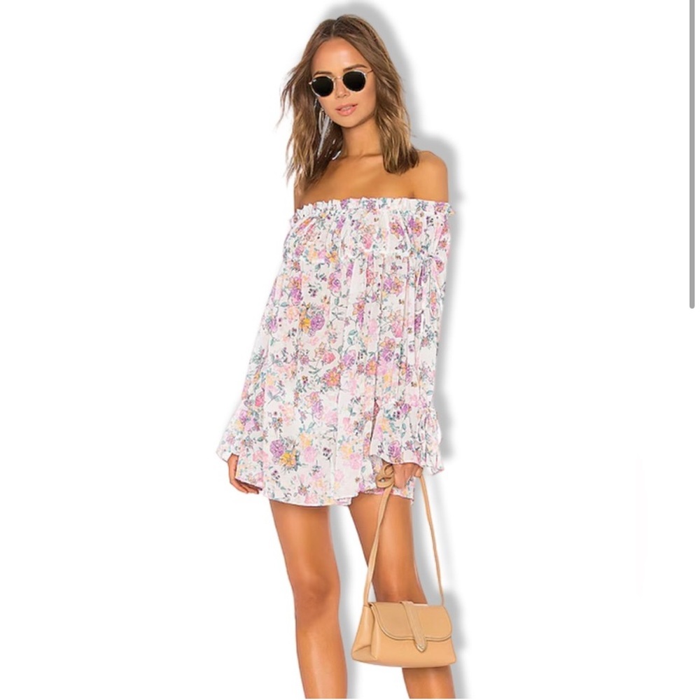 Tularosa Floral Brogan Off-Shoulder Cover Up